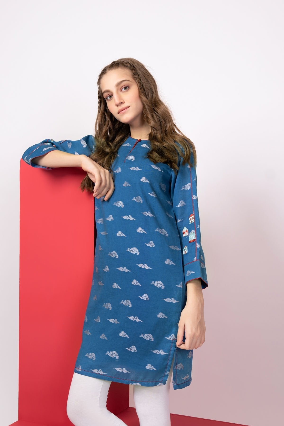 Alkaram - Printed Embroidered Jacquard Kurti