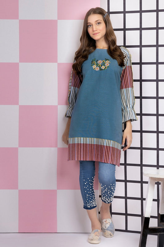Dyed Embroidered Khaddar Kurti
