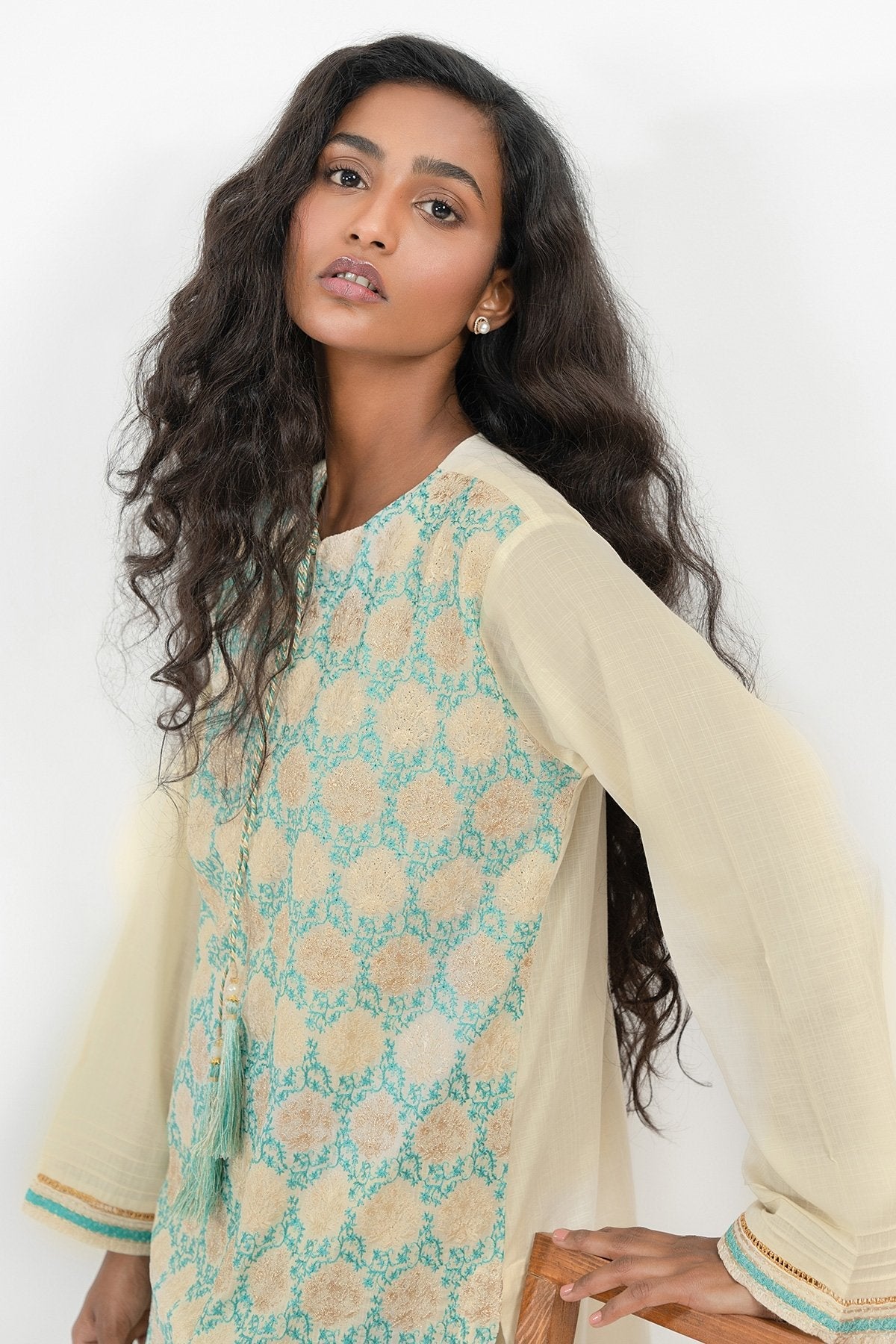 Dyed Dobby Kurti