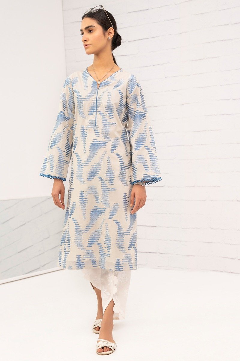 Dyed Embroidered Cambric Kurti