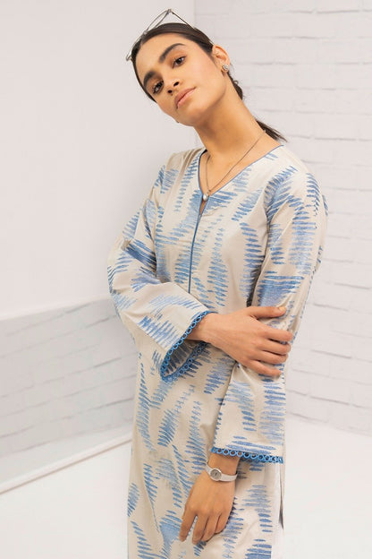 Dyed Embroidered Cambric Kurti