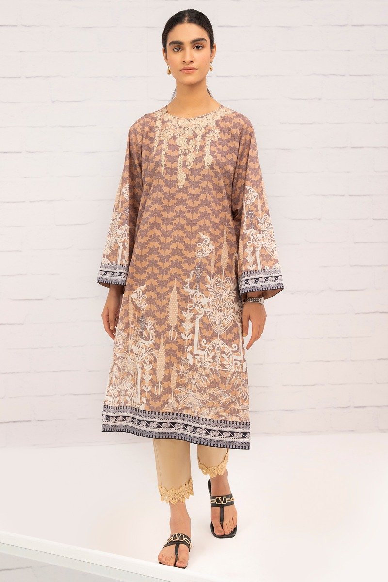 Printed Embroidered Lawn Kurti