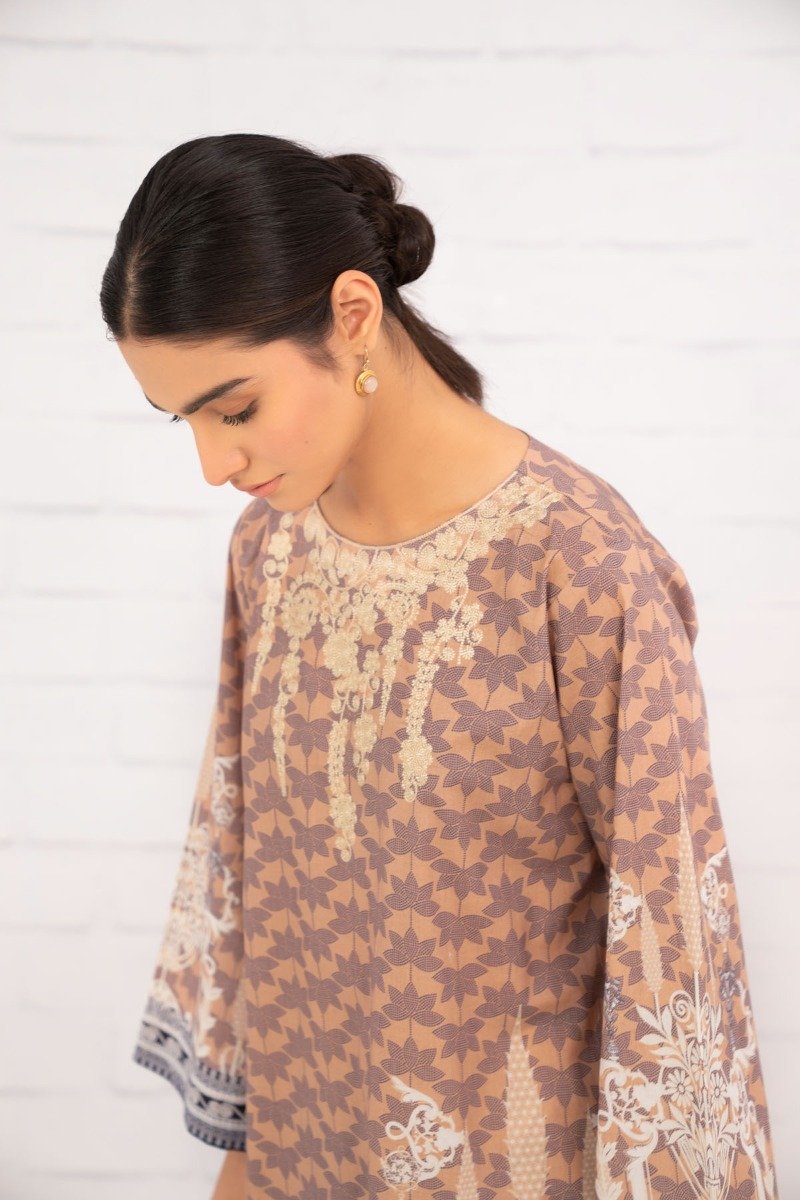 Printed Embroidered Lawn Kurti