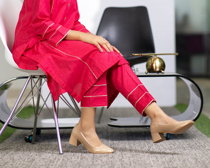 Eraj Hussain - Bright Pink Gotta Lace Trouser