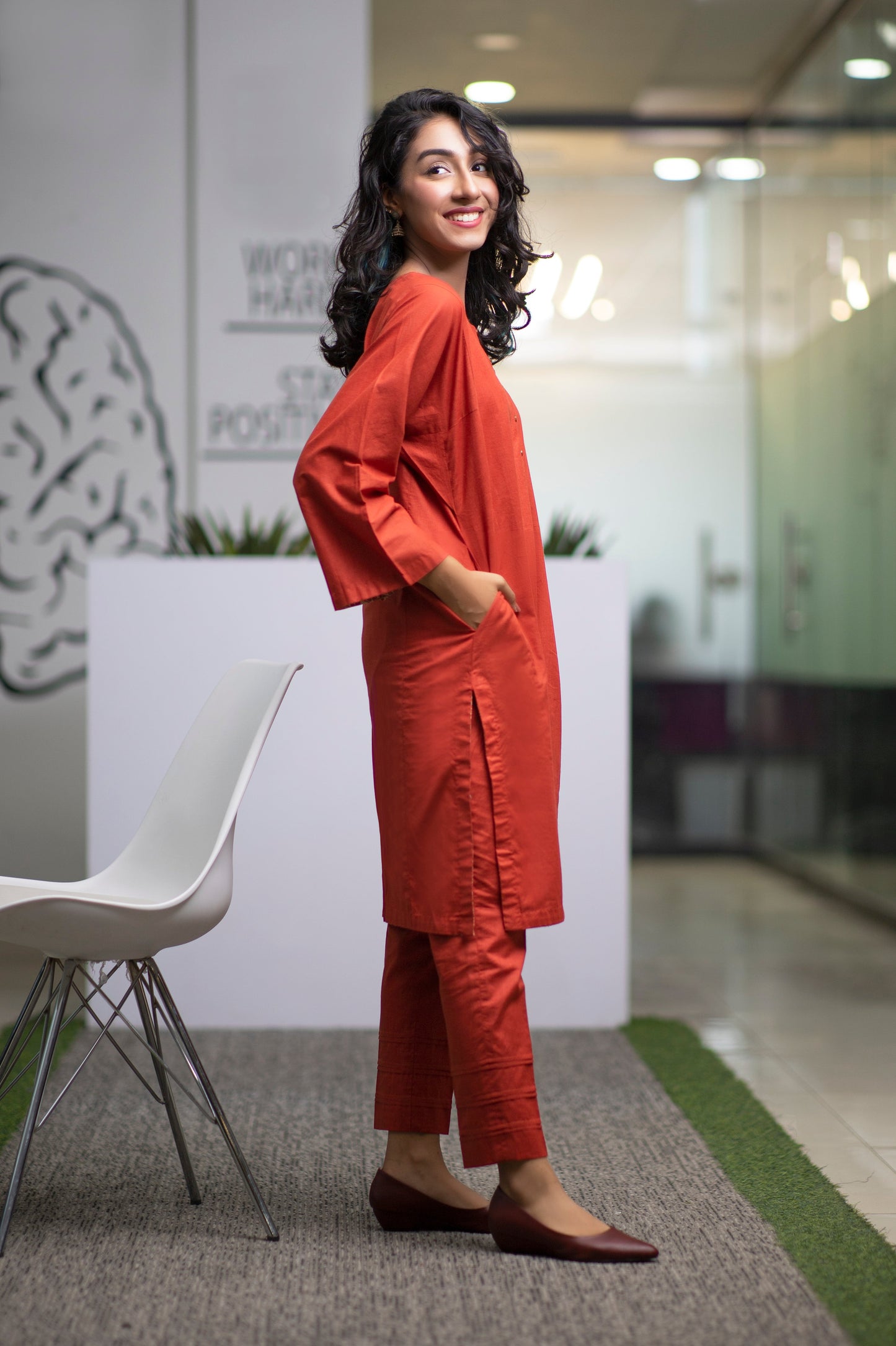 Eraj Hussain - Monday Mahogani - Brick Kurta - Stitched