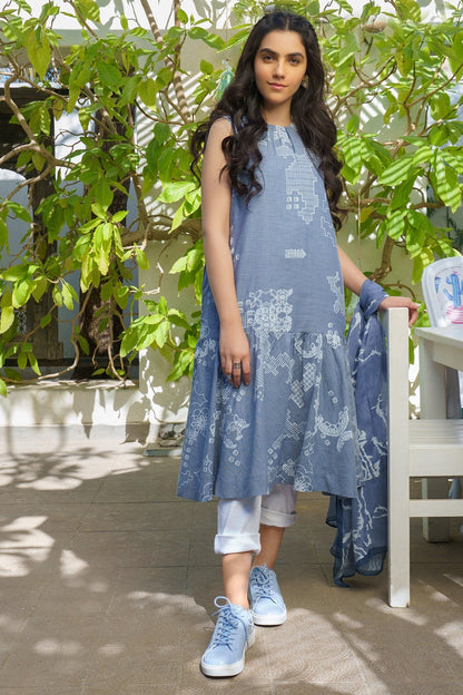 Alkaram - Printed Denim Shirt