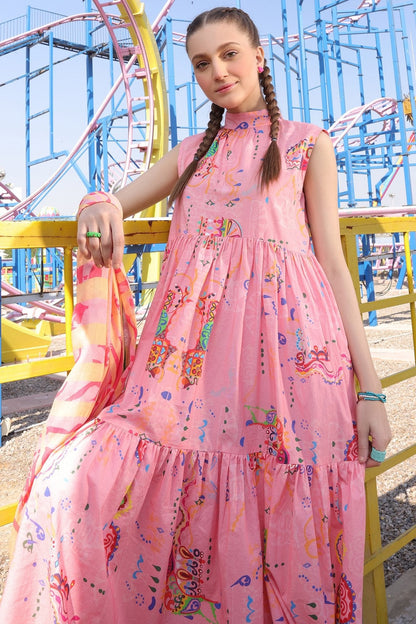 Alkaram - 2 Pc Printed Lawn Suit With Viscose Dupatta