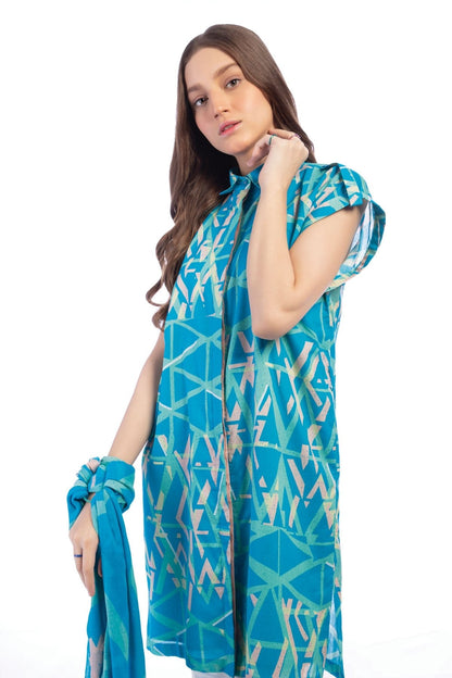 Alkaram - 2 Pc Printed Lawn Suit With Viscose Dupatta