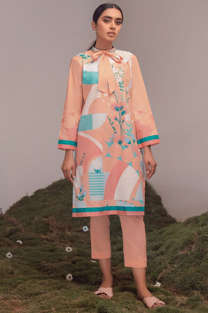 Alkaram - 2 Pc Printed Cambric Suit With Dyed Cambric Trouser