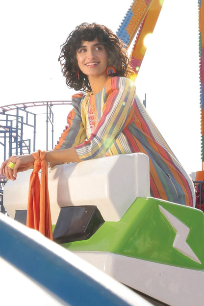 Alkaram - 2 Pc Embroidered Yarn Dyed Suit With Lawn Stole