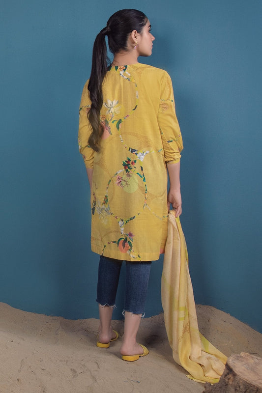 Alkaram - 2 Pc Digital Printed Cambric Suit With Printed Cotton Viscose Dupatta