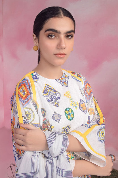 Alkaram - 2 Pc Digital Printed Cambric Suit With Printed Cotton Viscose Dupatta