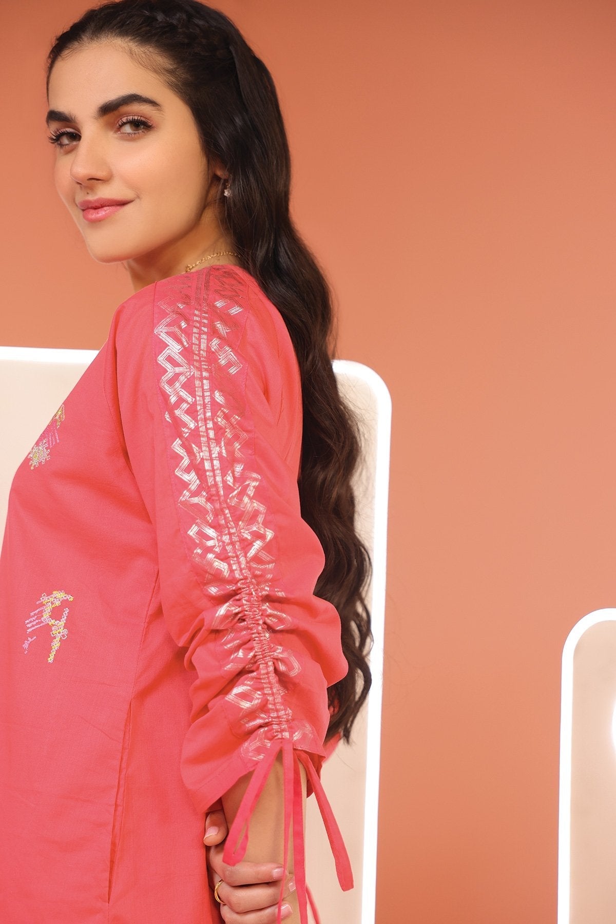 Alkaram - 2 Pc Embroidered Cambric Shirt With Viscose Stole
