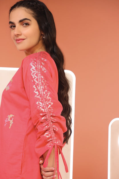 Alkaram - 2 Pc Embroidered Cambric Shirt With Viscose Stole
