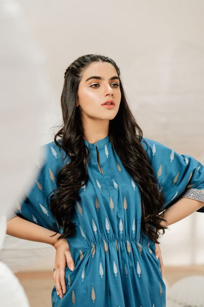 Alkaram - Two Piece Embroidered Suit With Dyed Trouser