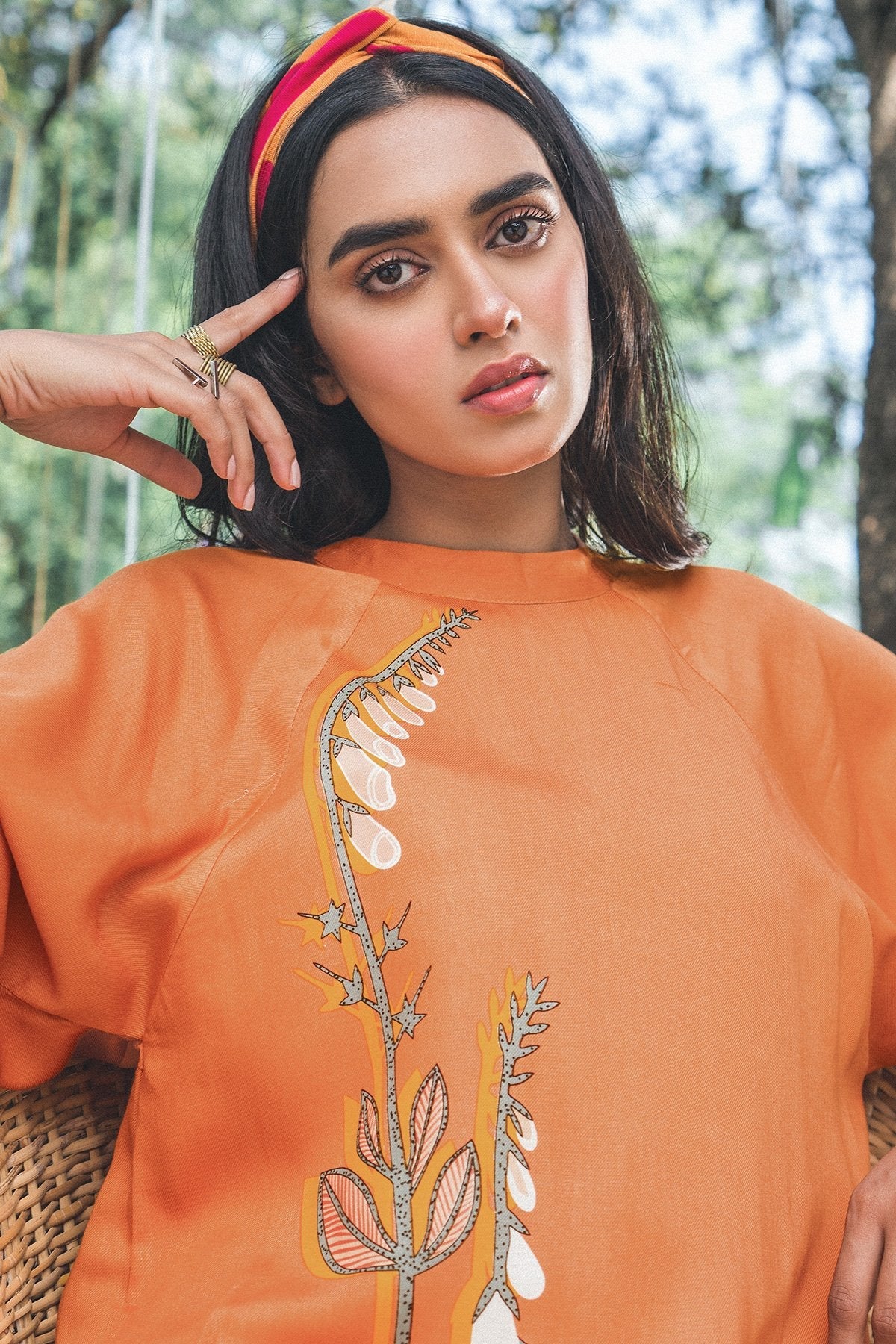 Alkaram - 2 Piece Printed Twill Linen Suit With Dyed Cambric Trouser