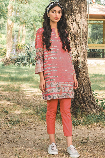 Alkaram - 2 Piece Printed Twill Linen Suit With Dyed Cambric Trouser