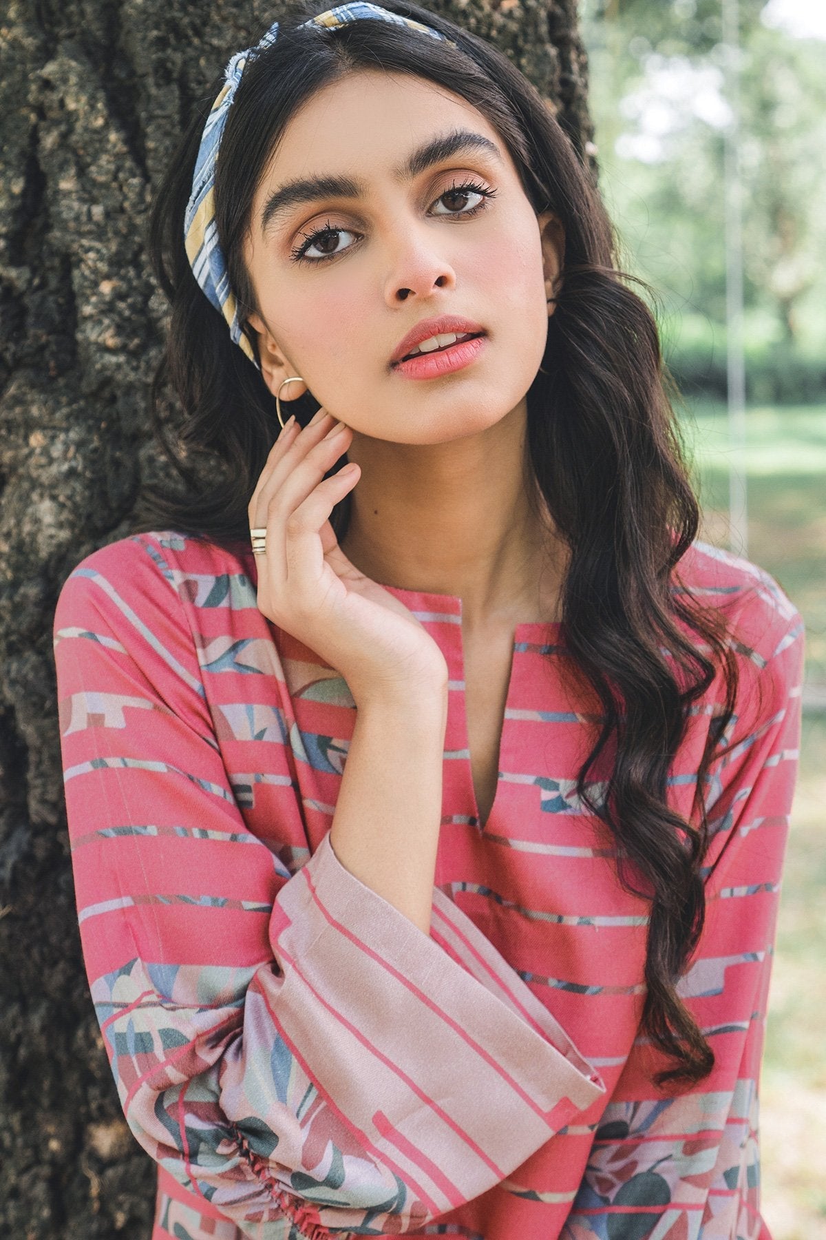 Alkaram - 2 Piece Printed Twill Linen Suit With Dyed Cambric Trouser