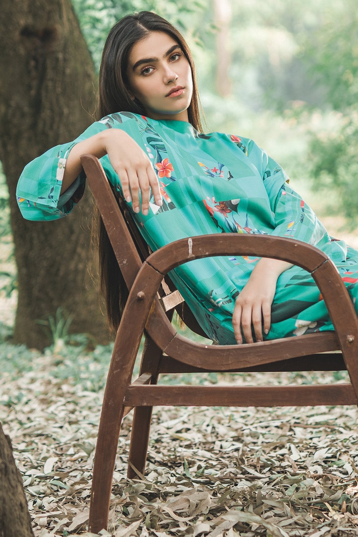 Alkaram - 2 Piece Printed Cotail Viscose Shirt With Dyed Cambric Trouser