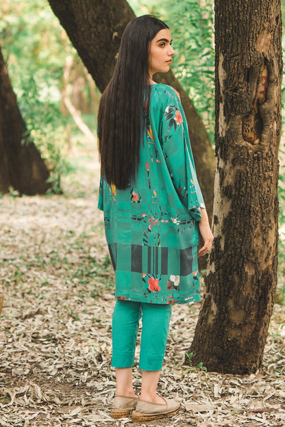 Alkaram - 2 Piece Printed Cotail Viscose Shirt With Dyed Cambric Trouser