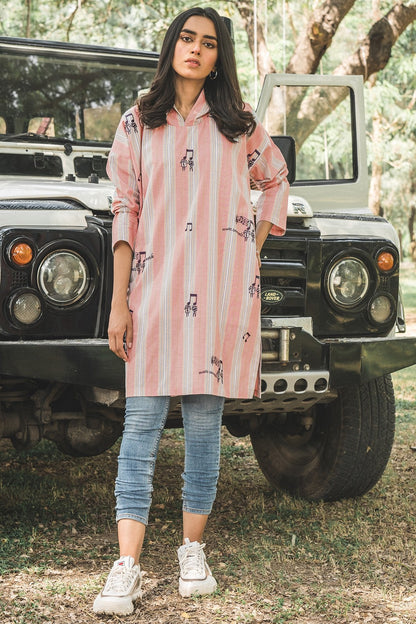 Alkaram - 1 Piece Embroidered Yarn Dyed Shirt