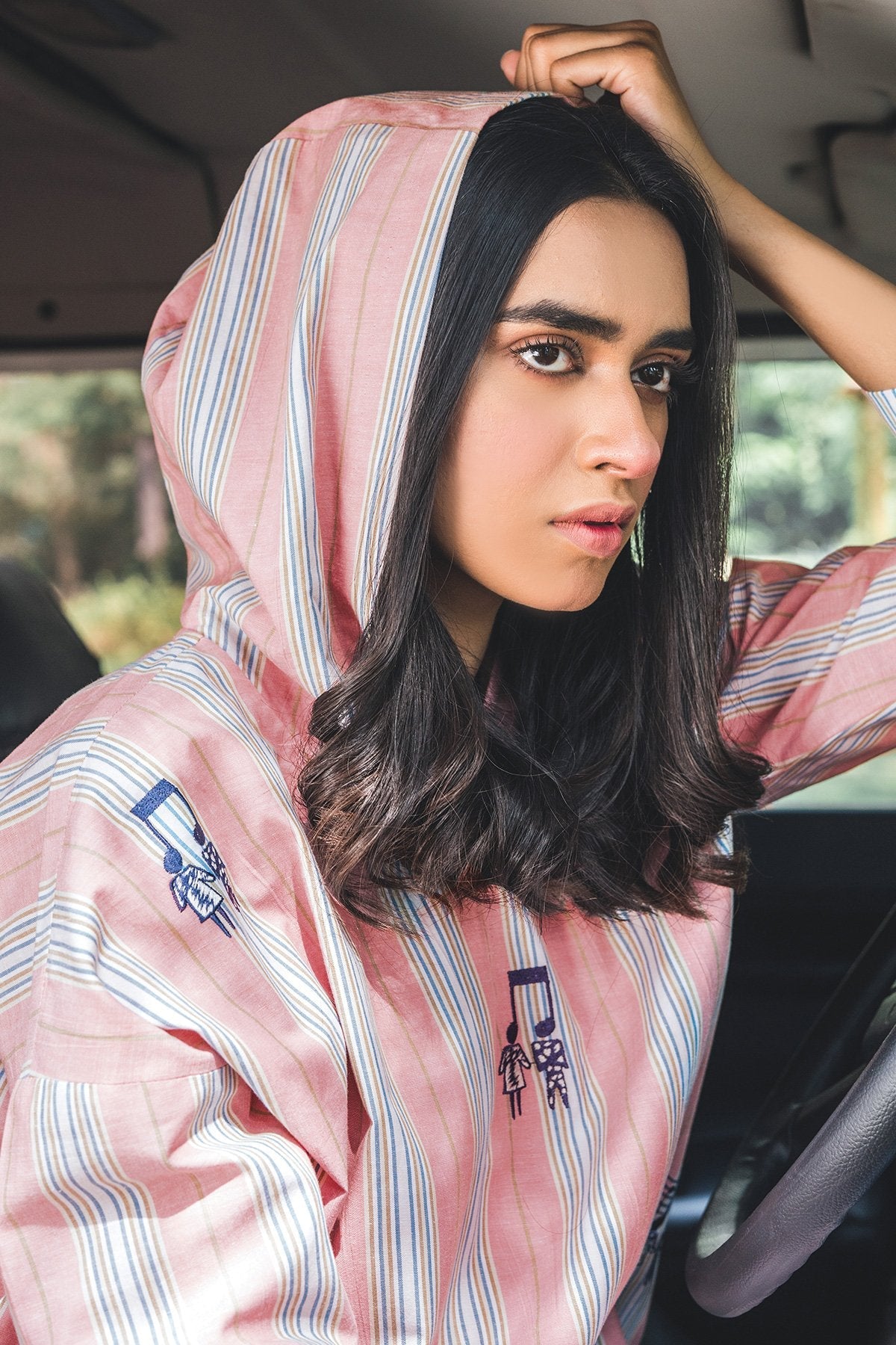 Alkaram - 1 Piece Embroidered Yarn Dyed Shirt