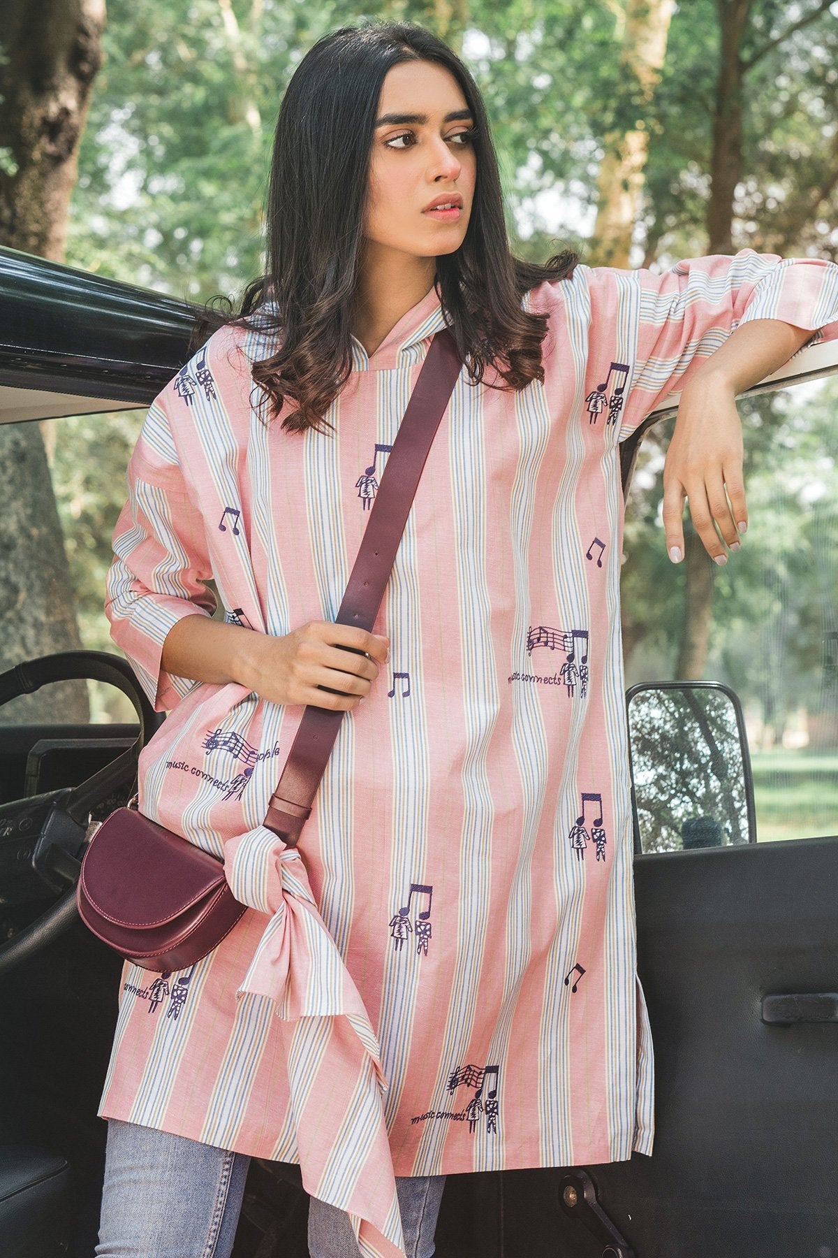 Alkaram - 1 Piece Embroidered Yarn Dyed Shirt