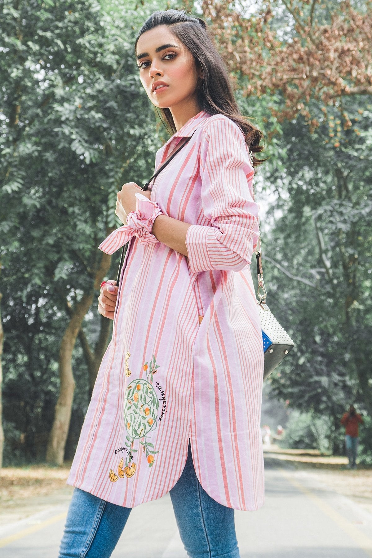 Alkaram - 1 Piece Embroidered Yarn Dyed Shirt