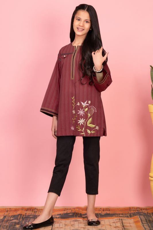 Dyed Embroidered Kurti