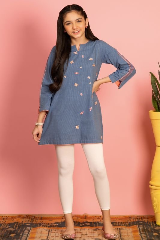Dyed Embroidered Kurti