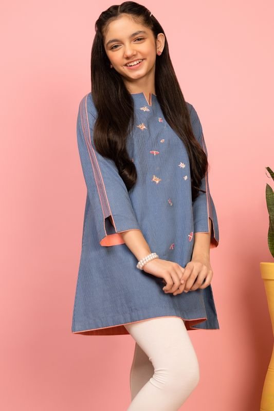 Dyed Embroidered Kurti