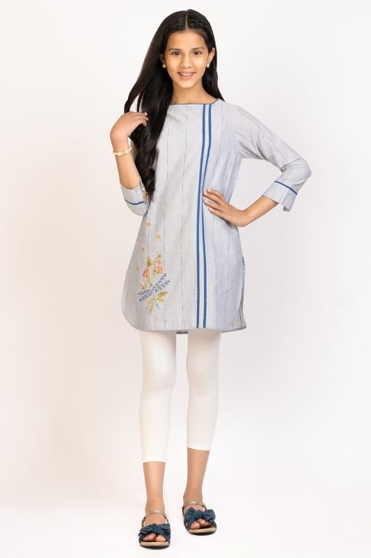 Dyed Embroidered Kurti