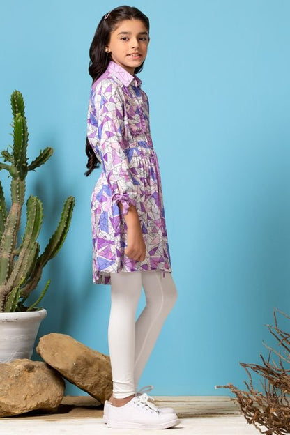 Printed Twill Linen MAK Girl Kurti