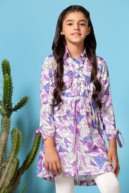 Printed Twill Linen MAK Girl Kurti