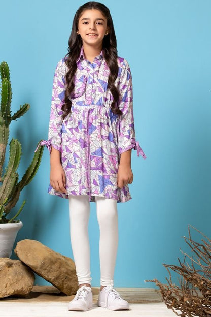 Printed Twill Linen MAK Girl Kurti