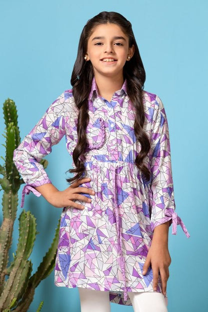 Printed Twill Linen MAK Girl Kurti