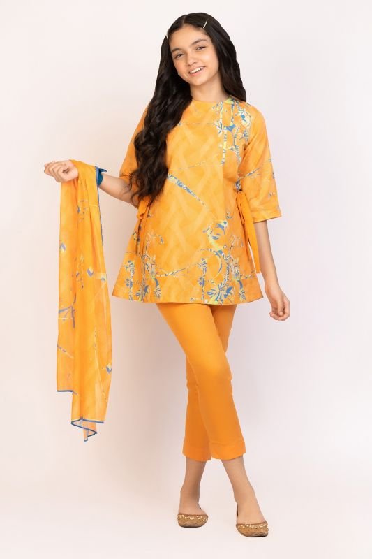 3 Pc Dyed Lawn Suit