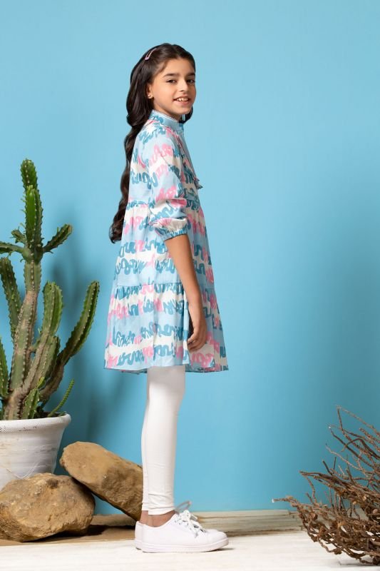 Printed Cotton Satin MAK Girl Kurti