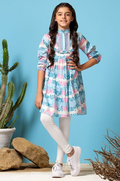 Printed Cotton Satin MAK Girl Kurti