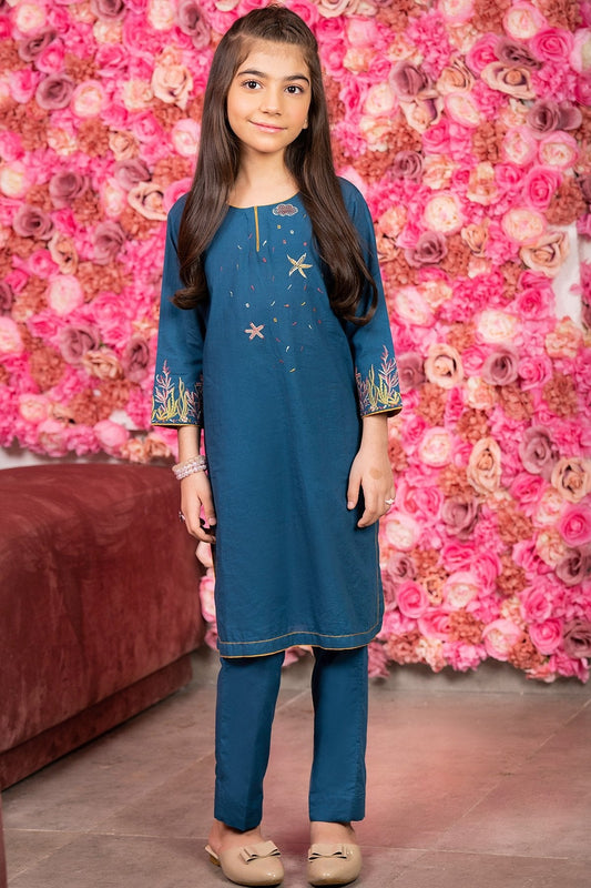 2 Pc Embroidered Cambric Suit