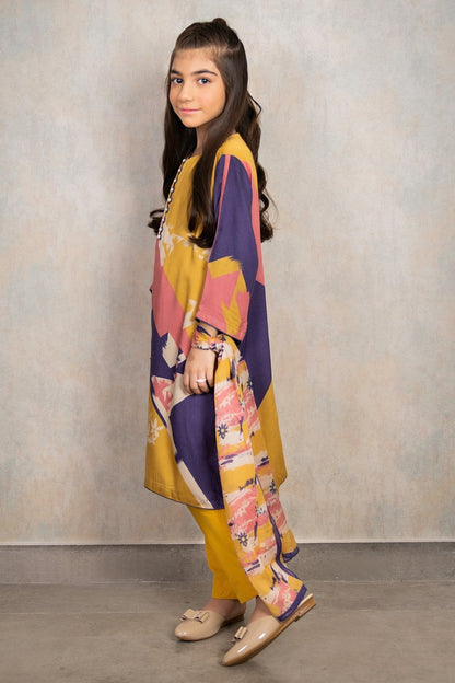 Alkaram - 3 Pc Printed Cotail Viscose Suit