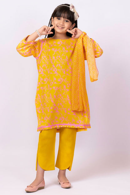Alkaram - 3 Pc Printed Satin Outfit
