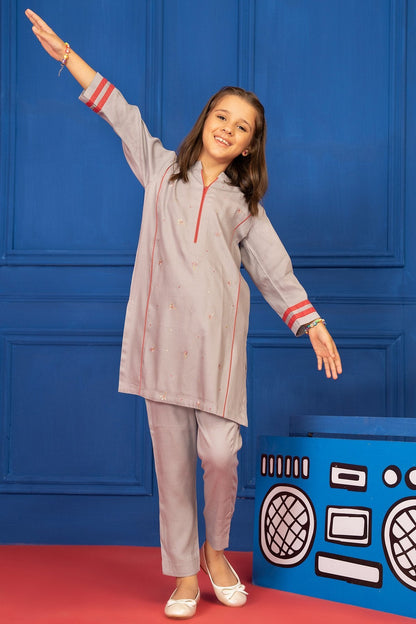 2 Pc Embroidered Cotail Viscose
