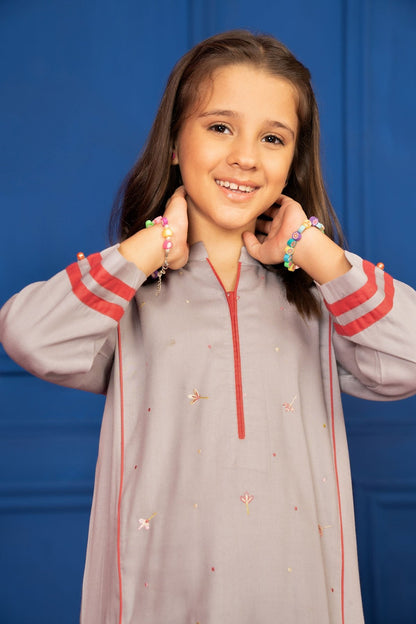 2 Pc Embroidered Cotail Viscose
