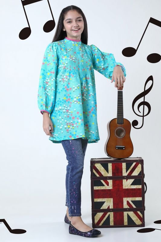 Printed Khaddar MAK Girl Kurti