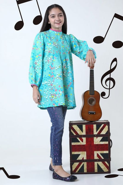 Printed Khaddar MAK Girl Kurti