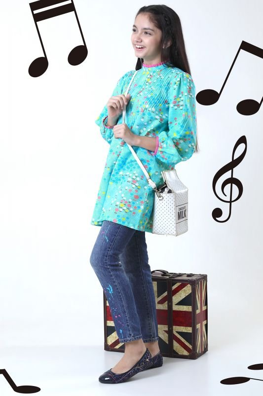 Printed Khaddar MAK Girl Kurti