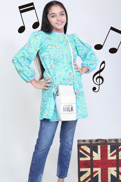 Printed Khaddar MAK Girl Kurti