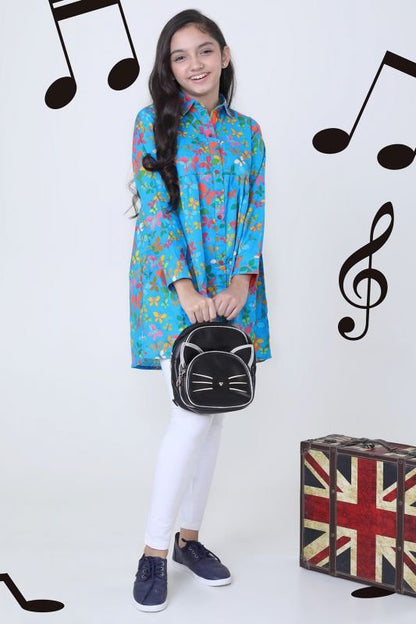 Printed Dobby MAK Girl Kurti
