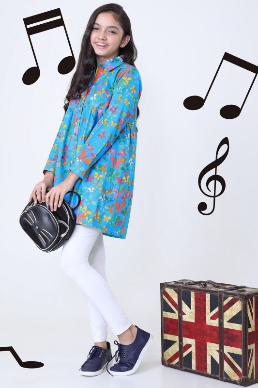 Printed Dobby MAK Girl Kurti